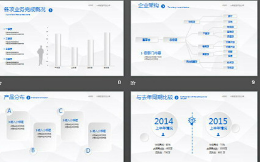 简洁实用微立体工作汇报PPT模板2