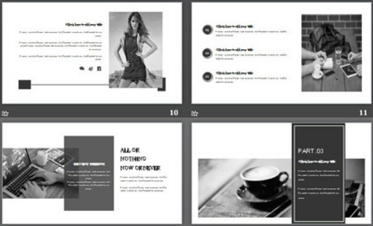 灰色雅致图片排版风格欧美PPT模板3