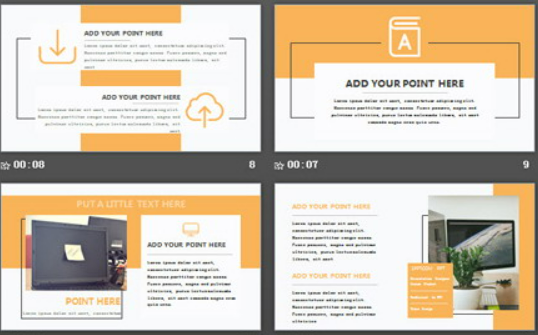 橙色简洁扁平化文字排版商务PPT模板2