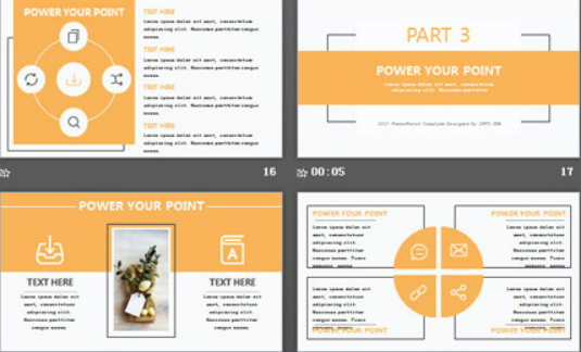 橙色简洁扁平化文字排版商务PPT模板3