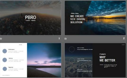 欧美城市风景背景的图片排版PPT模板1