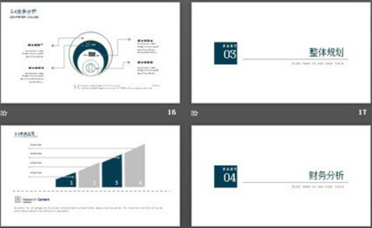 蓝白立体几何体背景商业融资计划书PPT模板3