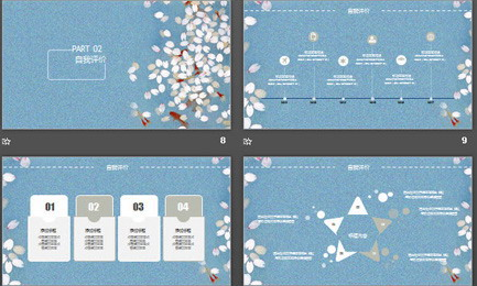 唯美小清新艺术花卉PPT模板2