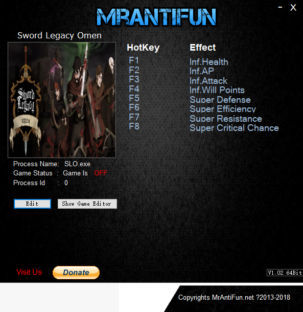 剑刃遗产：预兆八项修改器MrAntiFun版0