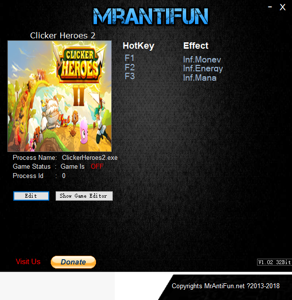 点击英雄2三项修改器MrAntiFun版1