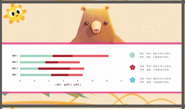 可爱卡通小动物背景PPT模板3