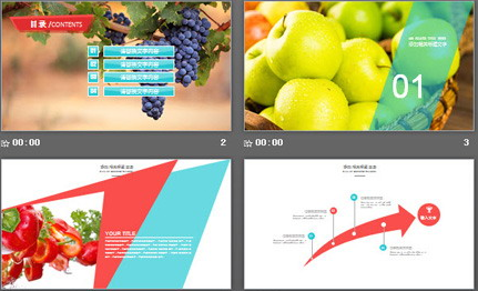 绿色有机蔬菜水果农产品PPT模板1