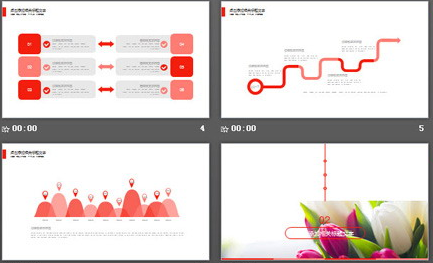 唯美郁金香鲜花背景的通用PPT模板2