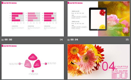 唯美菊花背景PPT模板3