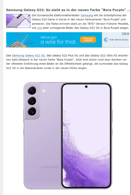 三星GalaxyS22新增Bora紫色好看吗