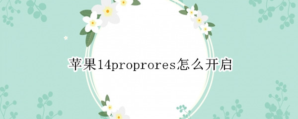 苹果14pro无损视频录制怎么打开