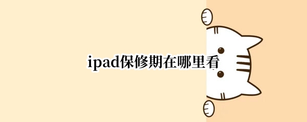 ipad如何查看保修期