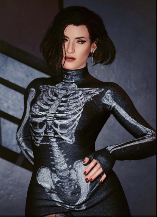 赛博朋克2077Hyst性感万圣节紧身连衣裙MOD1