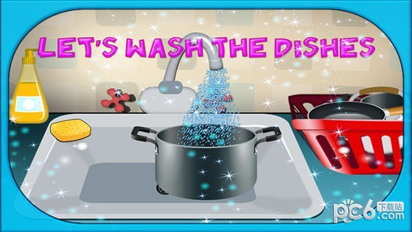 女孩洗碗