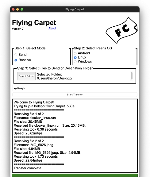 Flying Carpet文件传输0