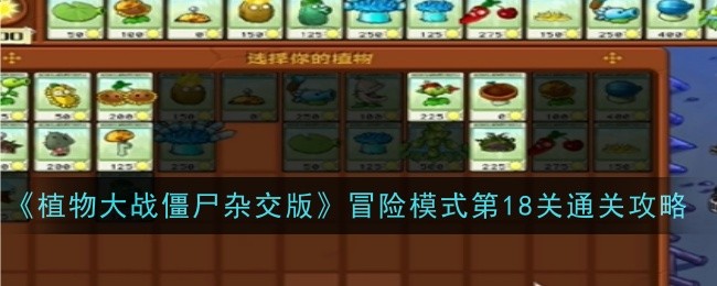 植物大战僵尸杂交版冒险模式第18关如何过关