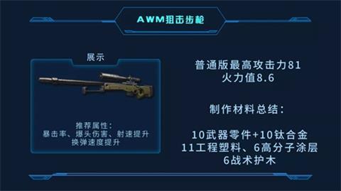 明日之后AWM狙击步枪怎么制作?AWM狙击步枪制作方法一览