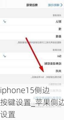 苹果15侧边按钮设置方法-如何调整iPhone 15侧边按钮功能