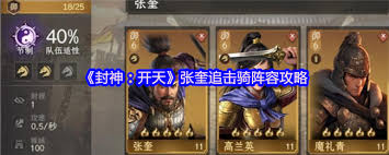 封神开天张奎追击骑如何搭配阵容