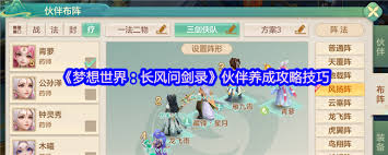 梦想世界长风问剑录伙伴如何养成