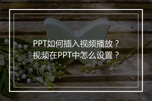 如何设置ppt插入视频动画
