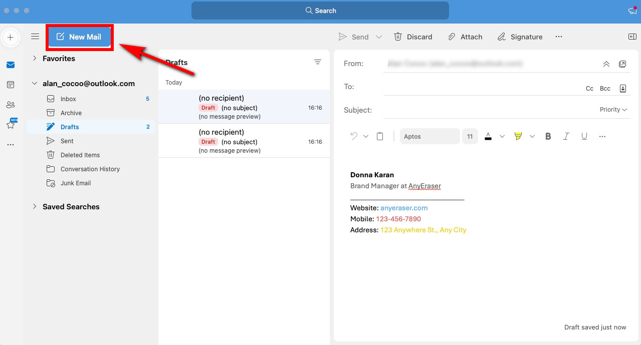 Outlook如何设置签名