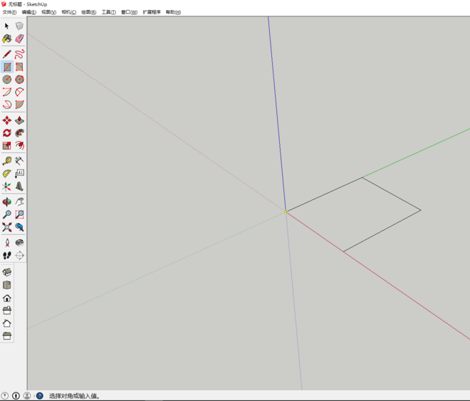 sketchup如何绘制圆边立方体模型