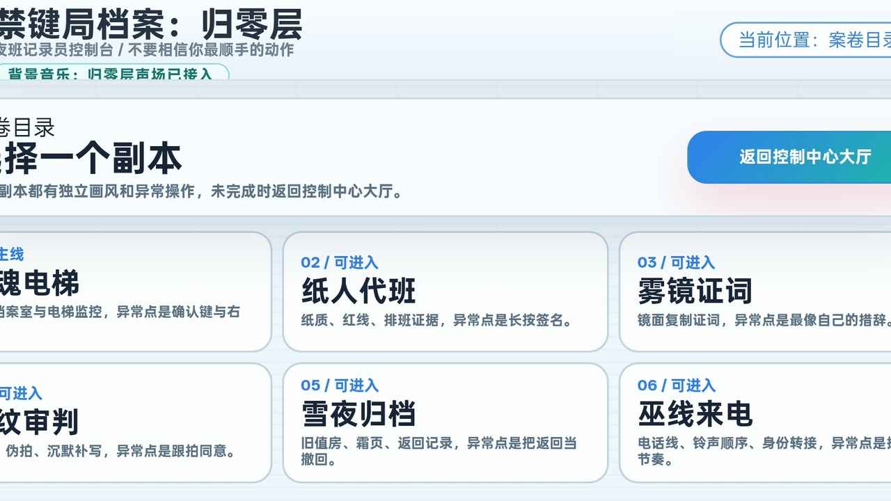 禁键局档案：归零层最新版