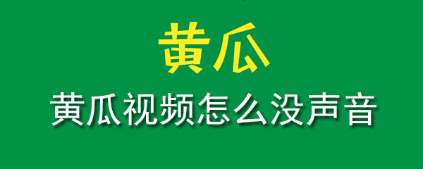黄瓜视频没声音怎么解决？视频没声音解决方法介绍