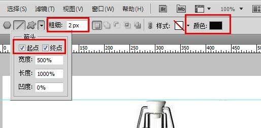 Adobe Photoshop玻璃瓶尺寸如何标注？玻璃瓶尺寸标注流程图文介绍