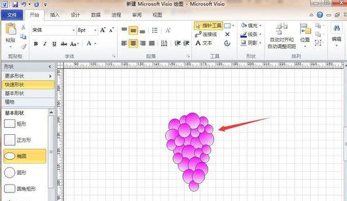 Microsoft Office Visio紫色卡通葡萄如何制作？紫色卡通葡萄制作流程图文详解