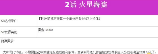 超级机器人大战V第2话火星海盗如何完成?第2话火星海盗完成流程图文分享