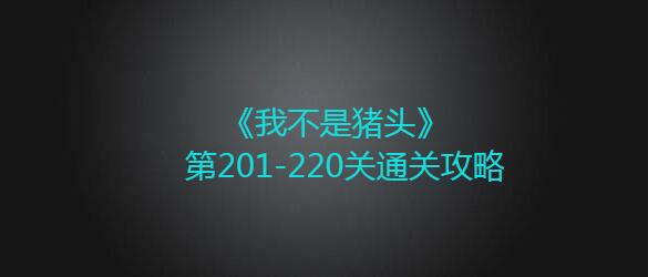 我不是猪头第201-220关如何通过
